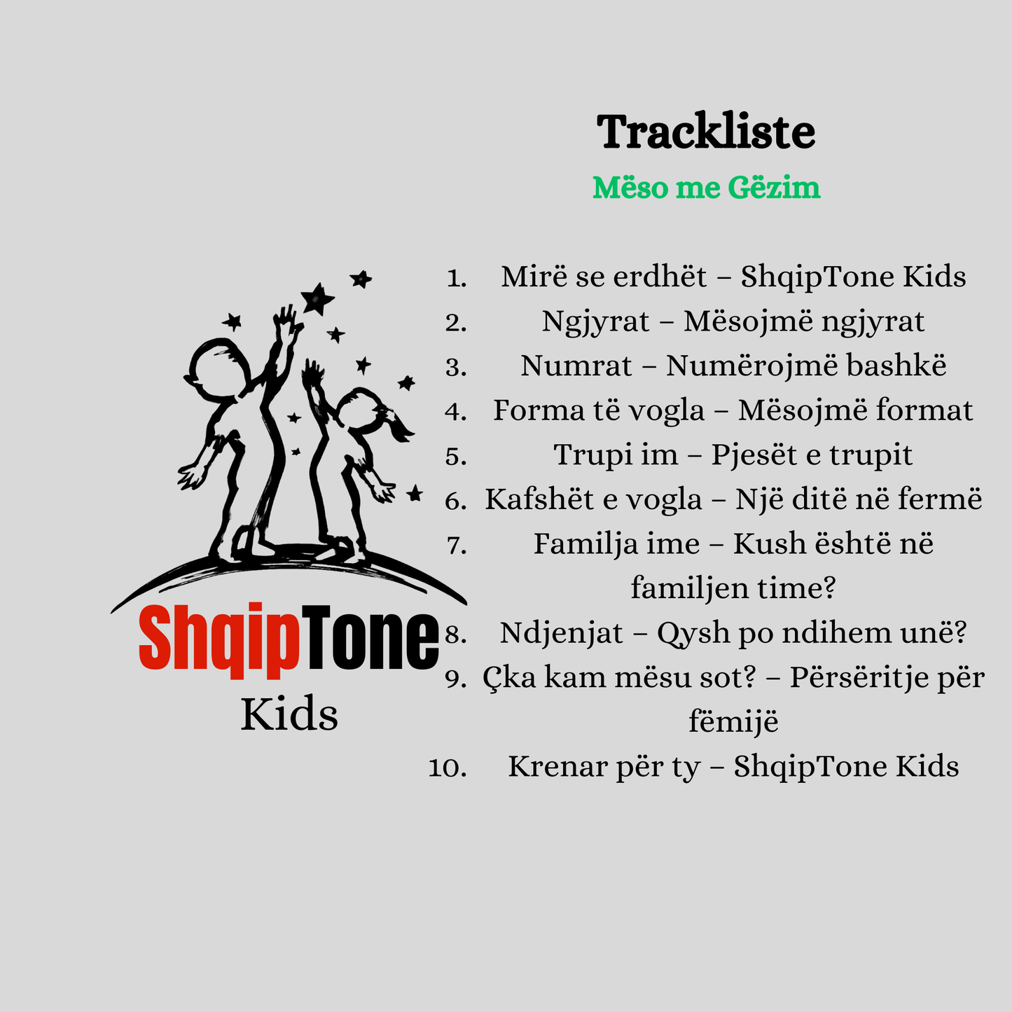 Mëso me Gëzim – 10 albanische Lernlieder (MP3-Bundle)